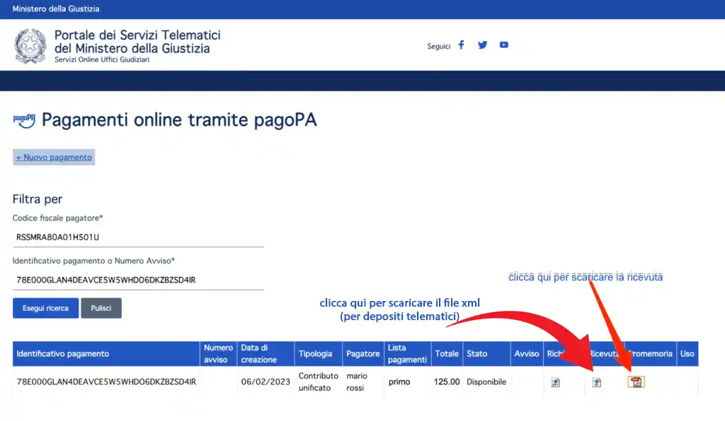 Come si paga il contributo unificato, scarica la ricevuta