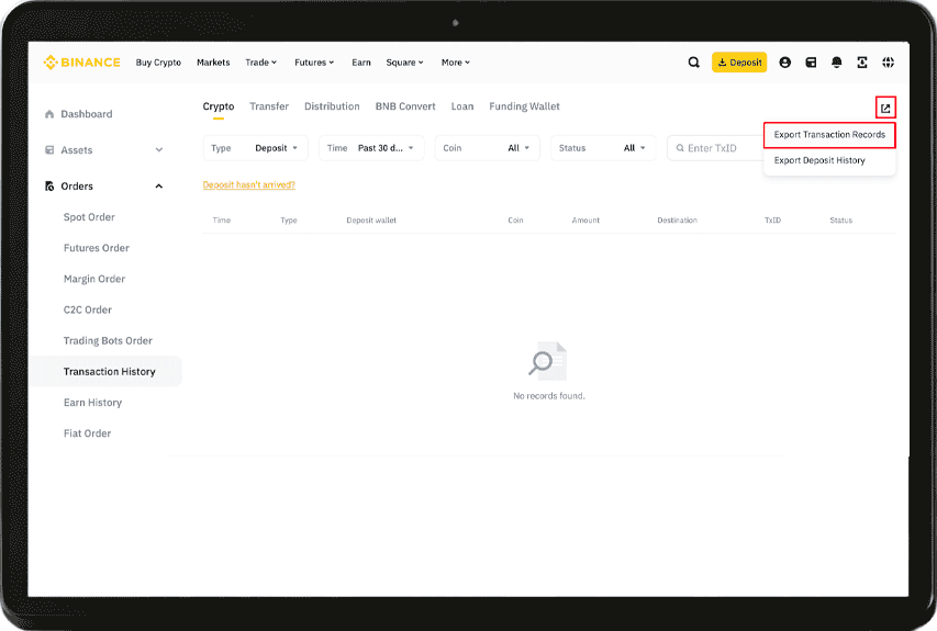 binance tablet esporta